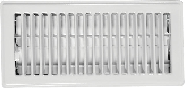 Imperial RG0157 Floor Register, 10 in L, 2-1/4 in W, Steel, White, Powder-Coated