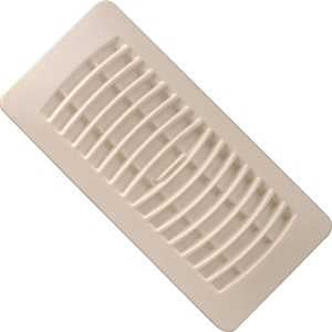 Imperial RG1461 Floor Register, 12 in W Duct Opening, 4 in H Duct Opening, Polystyrene, Almond