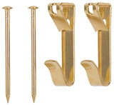 ProSource PH-122310-PS Picture Hanger, 100 lb, Steel, Polished Brass, Brass, Nail