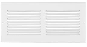 Imperial RG0428 Sidewall Grille, 14 in L, 8 in W, Rectangle, Steel, White
