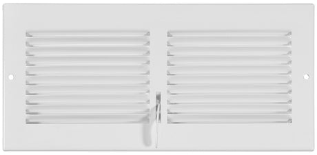 Imperial RG0578 Sidewall Register, 10 in L, 6 in W, 20 deg Air Deflection, Steel, White