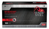 Venom Steel VEN6145N Disposable Gloves, One-Size, Nitrile, Powder-Free, Black, 9-1/2 in L, Beaded Cuff