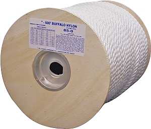 T.W. Evans Cordage 85-073 Rope, 5/8 in Dia, 300 ft L, 1144 lb Working Load, Nylon, White