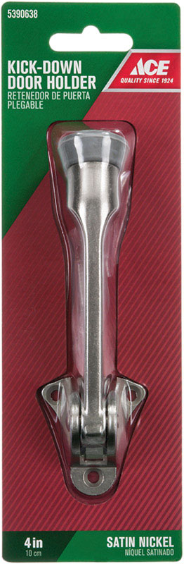 Ace 4 in. W Nickel Satin Nickel Silver Kick-Down Door Holder Mounts to door 0 in., Pack of 5