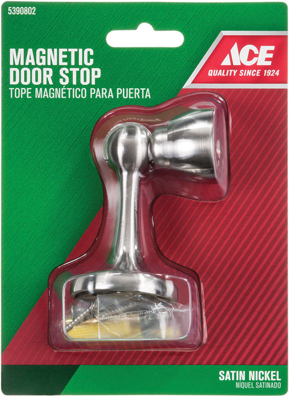 Ace Metal Satin Nickel Silver Magnetic Door Stop Mounts to door 0 in., Pack of 3