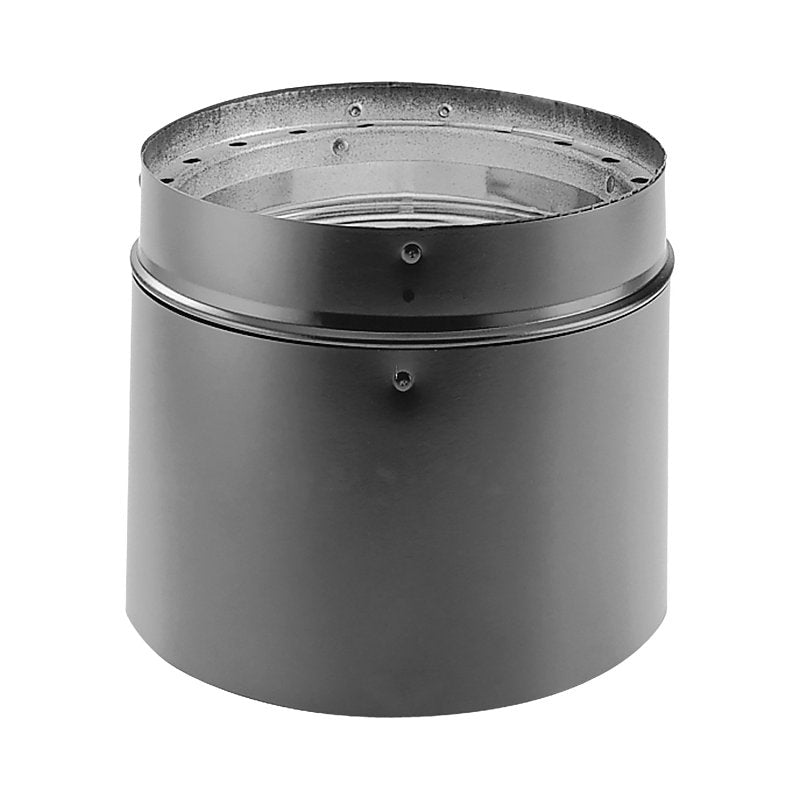 DuraVent DVL 6DVL-12ADJ Double Wall Adjustable Stove Pipe, 6 in ID x 7 in OD Dia, 12 in L, Stainless Steel, Black