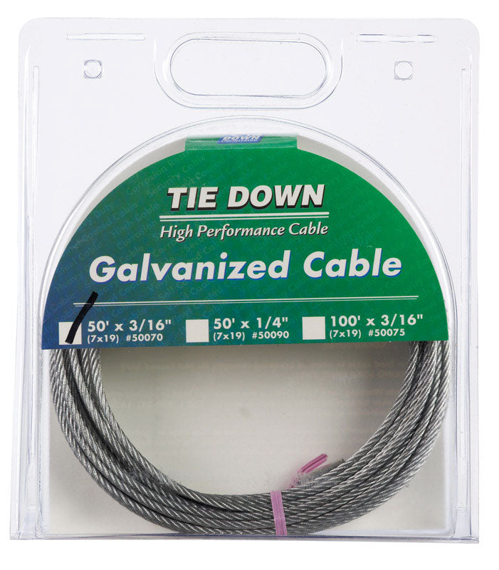 Tie Down Engineering Galvanized Steel 3/16 in. D X 50 ft. L Aircraft Cable