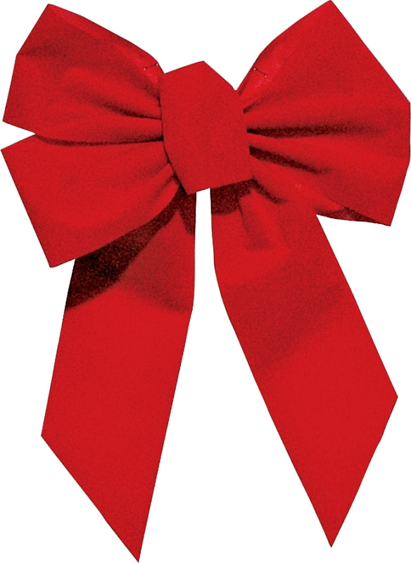 Holidaytrims 7346 Outdoor Bow, 1 in H, Velvet, Red, Pack of 36