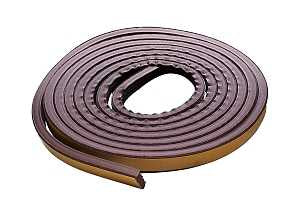 M-D 02592 Weatherstrip Tape, 3/8 in W, 17 ft L, EPDM Rubber, Brown, 12/PK