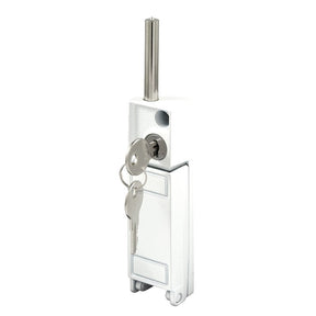Prime-Line U 9919 Patio Door Lock, Different Key, Zinc, White, 3/16, 1/8, 1/4 in Thick Door