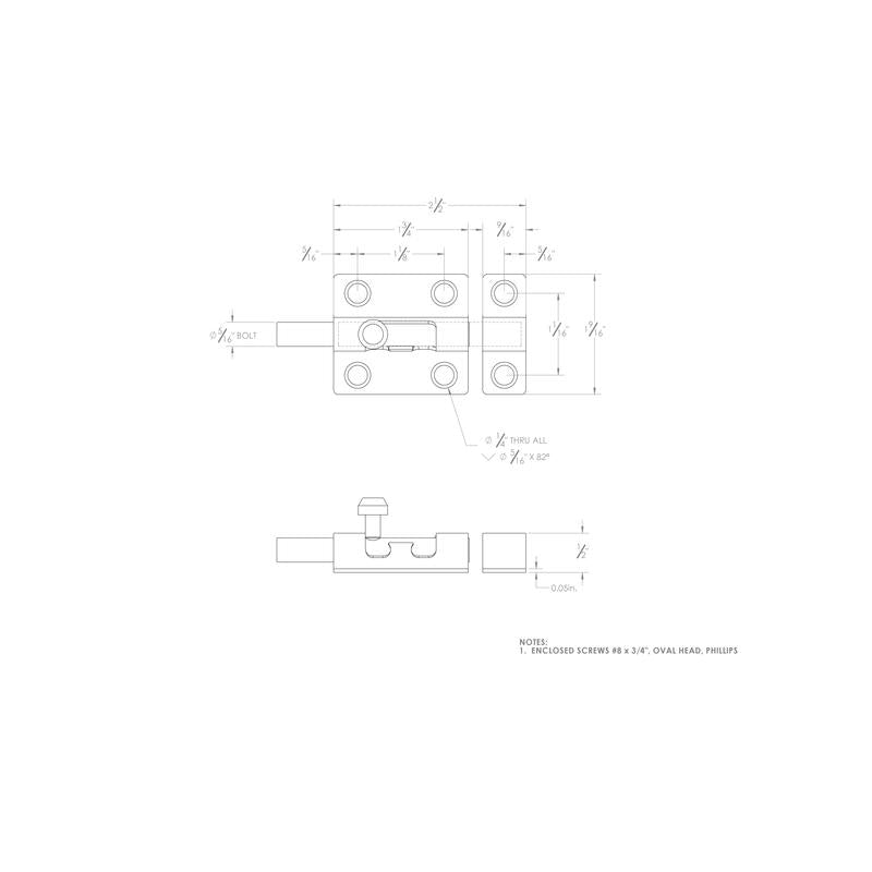 Ace 2.5 in. L Polished Stainless Steel Heavy Duty Barrel Bolt 1 pk