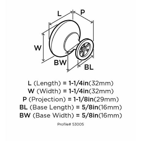 Amerock Allison Round Cabinet Knob 1-1/4 in. D 1-1/8 in. Polished Brass 1 pk