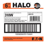 Halo Coilex 310W Baffle Trim, 6 in Dia, 3-1/16 in OAH, Phenolic Body, White, For: H7ICAT, H7ICT, H7RICAT and H7T Housing