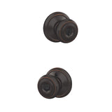 Schlage Georgian Aged Bronze Entry Door Knob 1-3/4 in.