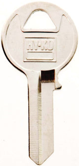 Hy-Ko 11010VR7 Key Blank, Brass, Nickel, For: Viro Cabinet, House Locks and Padlocks, VR7 Key Number, Pack of 10