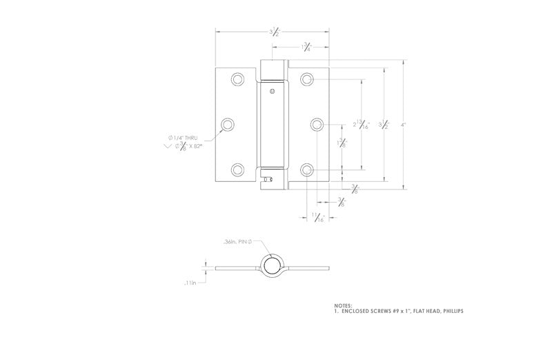 Ace 3.5 in. L Tuscan Bronze Self Closing Hinge 1 pk