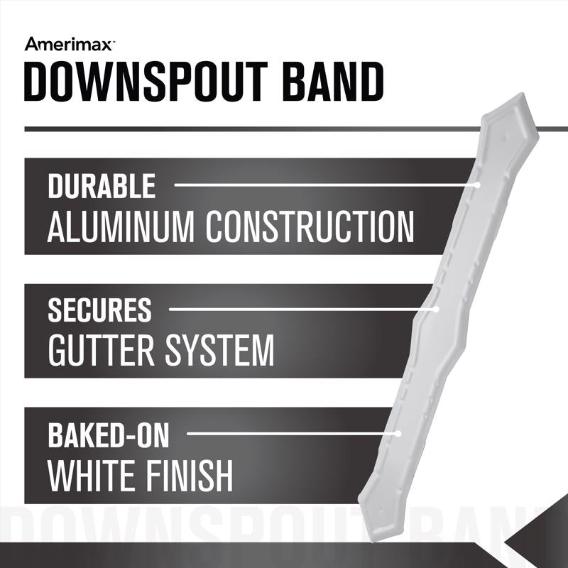 Amerimax 0.25 in. H X 2 in. W X 13.5 in. L White Aluminum K Downspout Strap, Pack of 50