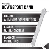 Amerimax 0.25 in. H X 2 in. W X 13.5 in. L White Aluminum K Downspout Strap, Pack of 50