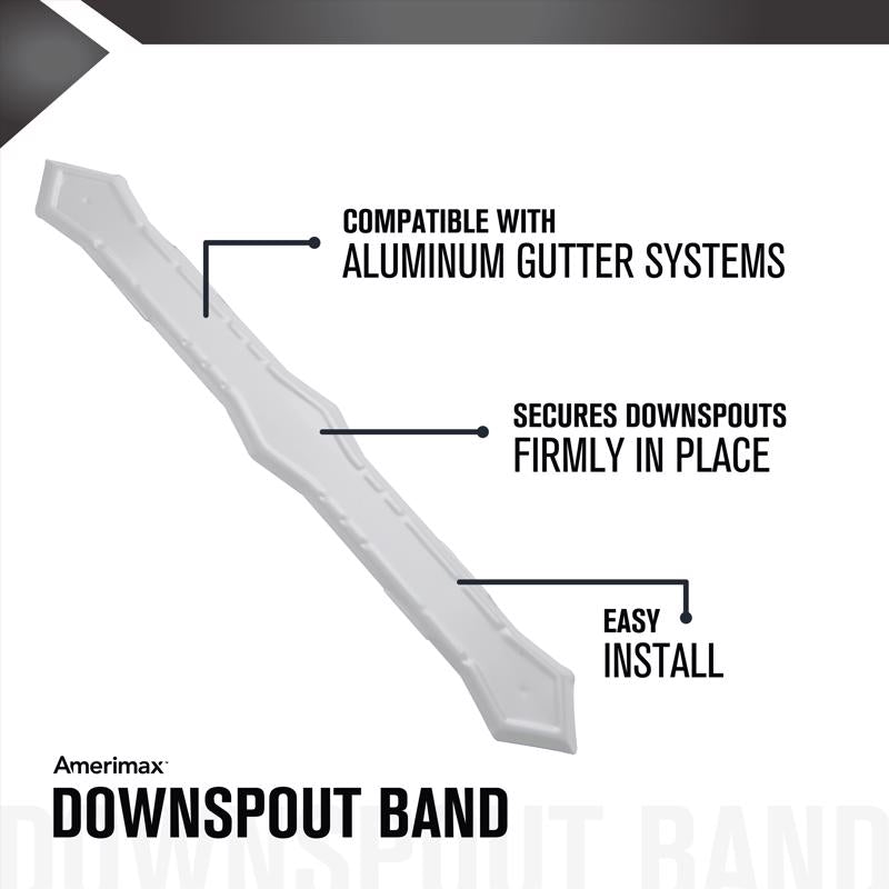 Amerimax 0.25 in. H X 2 in. W X 13.5 in. L White Aluminum K Downspout Strap, Pack of 50