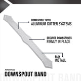 Amerimax 0.25 in. H X 2 in. W X 13.5 in. L White Aluminum K Downspout Strap, Pack of 50