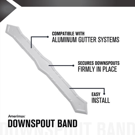 Amerimax 0.25 in. H X 2 in. W X 13.5 in. L White Aluminum K Downspout Strap, Pack of 50