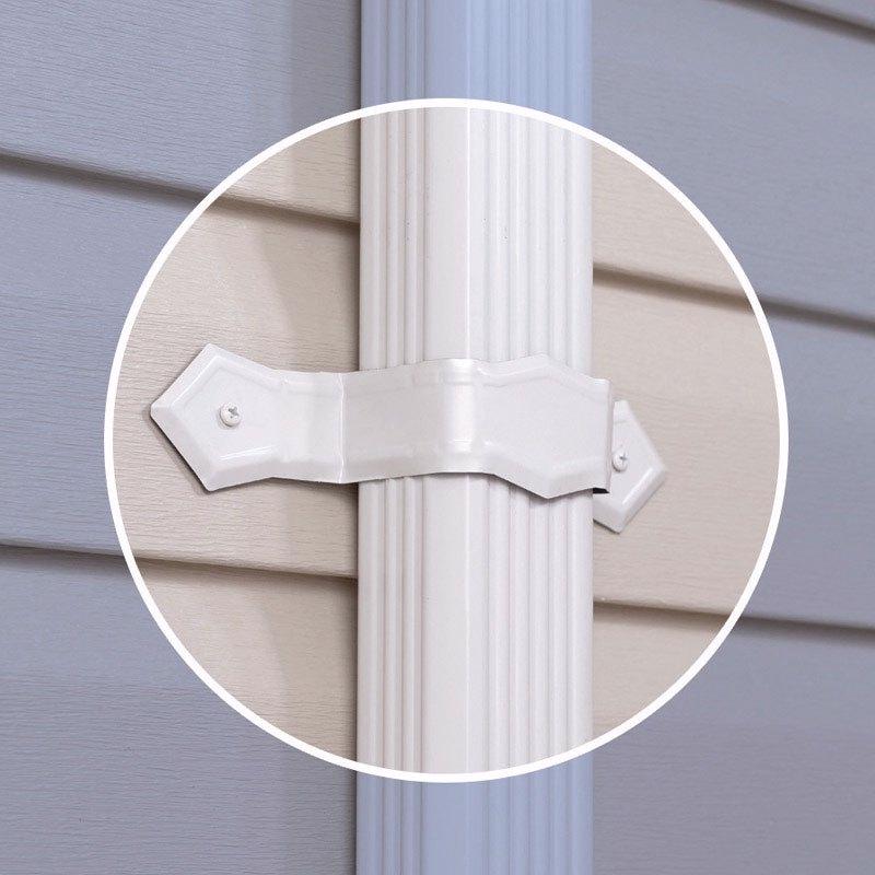 Amerimax 0.25 in. H X 2 in. W X 13.5 in. L White Aluminum K Downspout Strap, Pack of 50