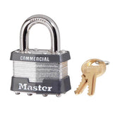 Master Lock 1-5/16 in. H X 1-3/4 in. W Laminated Steel Ball Bearing Locking Exterior Padlock, Pack of 6
