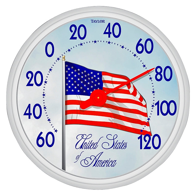 Taylor 6729 American Flag Thermometer, -60 to 120 deg F