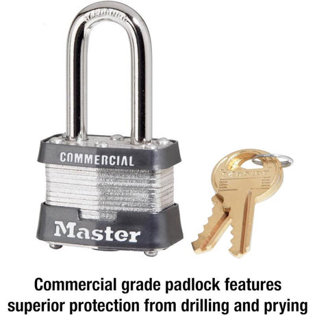 Master Lock 3.145 in. H X 1-5/8 in. W X 1-9/16 in. L Steel Double Locking Exterior Padlock, Pack of 6