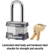 Master Lock 3.145 in. H X 1-5/8 in. W X 1-9/16 in. L Steel Double Locking Exterior Padlock, Pack of 6