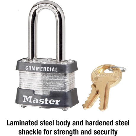 Master Lock 3.145 in. H X 1-5/8 in. W X 1-9/16 in. L Steel Double Locking Exterior Padlock, Pack of 6