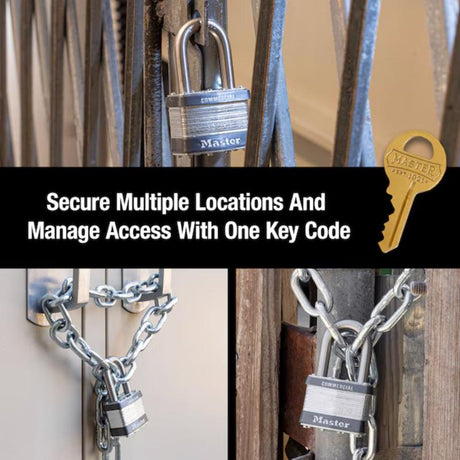 Master Lock 1-1/2 in. H X 7/8 in. W X 2 in. L Steel 4-Pin Cylinder Exterior Padlock, Pack of 6