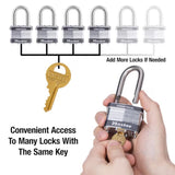 Master Lock 1-1/2 in. H X 7/8 in. W X 2 in. L Steel 4-Pin Cylinder Exterior Padlock, Pack of 6
