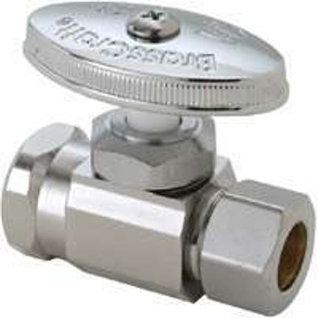 BrassCraft OR32X C1 Stop Valve, 1/2 x 1/2 in Connection, Compression x FIP, 125 psi Pressure, Brass Body, Chrome