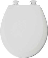 Mayfair 41ECDG-000 Toilet Seat, 16-1/2 in L, 14.63 in W, Round, Wood, White, Twist Hinge