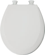 Mayfair 41ECDG-000 Toilet Seat, 16-1/2 in L, 14.63 in W, Round, Wood, White, Twist Hinge