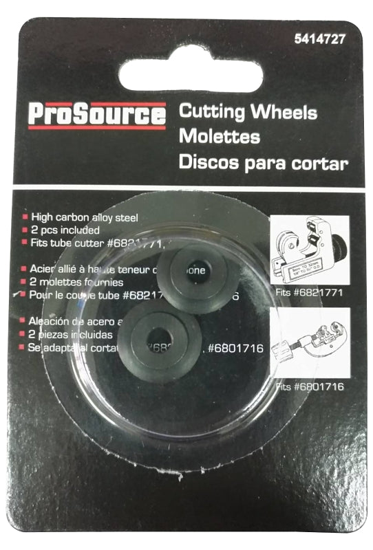 ProSource RP-04-3L Tube Cutter Wheel, 0.7 in Dia, 2.9 mm Thick, Steel, Black