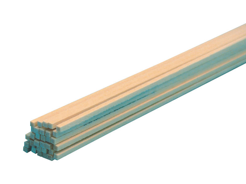 Midwest Products 1/16 in. X 1/16 in. W X 2 ft. L Basswood Strip #2/BTR Premium Grade, Pack of 60