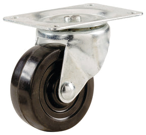 Shepherd Hardware 9477 Swivel Caster, 2 in Dia Wheel, 7/8 in W Wheel, Rubber Wheel, Black, 90 lb