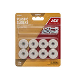 Ace White 1 in. Screw-On Plastic Sliders 8 pk