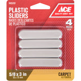 Ace Brown 7/8 in. Adhesive Plastic Sliders 4 pk