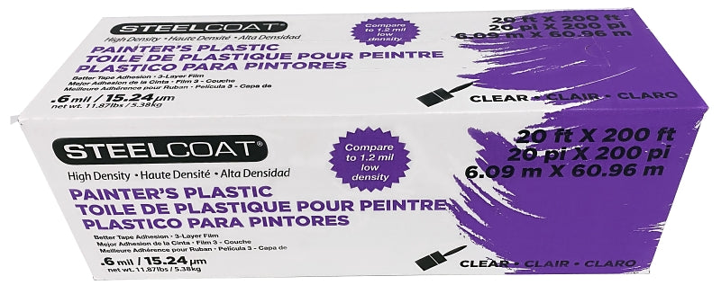 Petoskey Plastics FG-P9934-19B Painter Plastic, 200 ft L, 20 ft W, 0.6 mil Thick