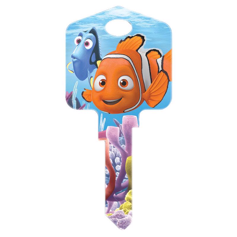 HILLMAN Disney Fishing House Key Blank 66/97 Double For Kwikset and Titan Locks Multicolored, Pack of 5