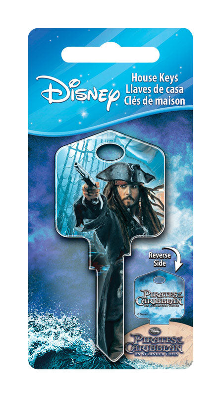 HILLMAN Disney Capt N Jack Sparrow House Key Blank 66/97 Double For Kwikset and Titan Locks Blue, Pack of 5