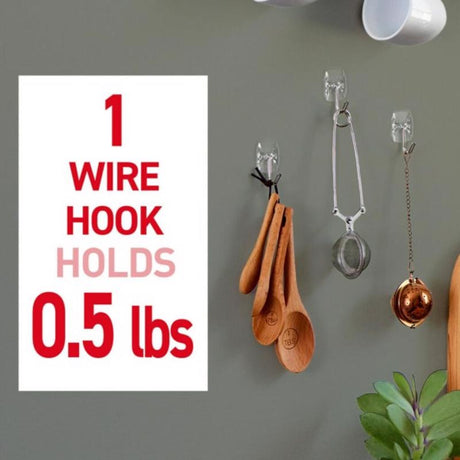 3M Command Small Plastic Wire Hooks 1.625 in. L 9 pk, Pack of 12