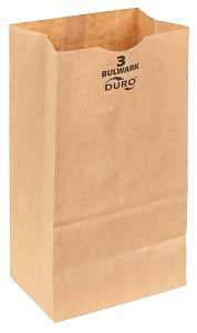 Duro Bag 71003 Series Heavy-Duty SOS Bag, 2-15/16 in W, 4-3/4 in L, Virgin Paper, Kraft
