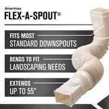 Amerimax Flex-A-Spout 4.5 in. H X 4.5 in. W X 55 in. L Tan Vinyl Downspout Extension