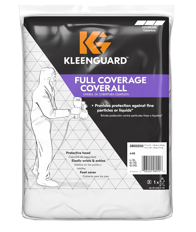 KleenGuard 58055 Coveralls, L/XL, Fabric