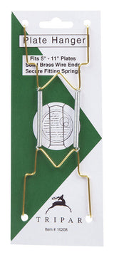 Tripar 5 to 11 in. Brass Bent Curves Plate Hanger 1 pk