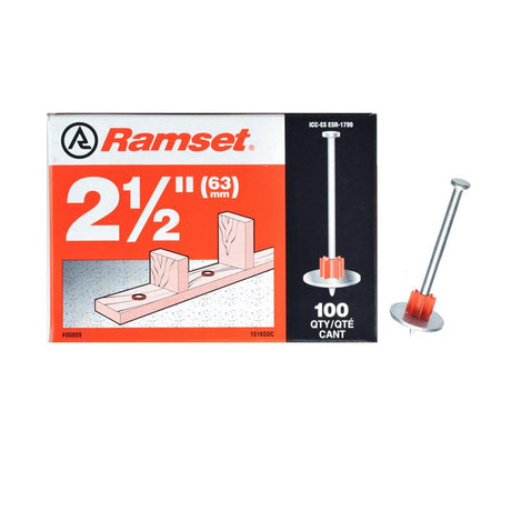 Ramset 0.300 in. D X 2.5 in. L Steel Round Head Drive Pin with Washer 100 pk